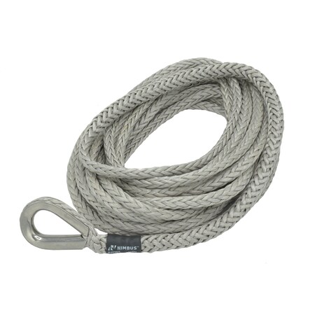 Nimbus 3/8-in. x 75' Synthetic Winch Line Ext. w/ SS Thimble and Kevlar Tail, 6,600 lbs. WLL 27-0375075